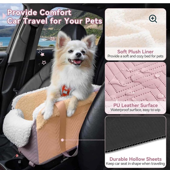 PETSFIT Center Console Dog/Pet Car Seat in Pastel Pink NEW w/ tag - Picture 6 of 13